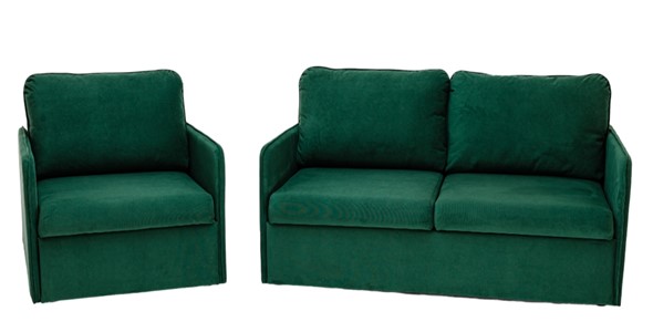 Комплект мебели Амира зеленый диван + кресло в Архангельске - изображение