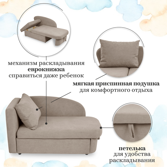 Мягкий диван левый Тедди бежевый в Архангельске - изображение 22