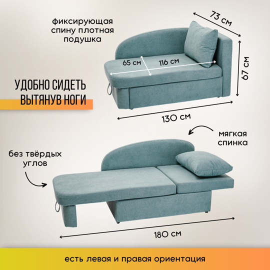 Мягкий диван левый Тедди мятный в Архангельске - изображение 18