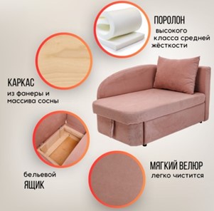 Мягкий диван правый Тедди розовый в Архангельске - предосмотр 12