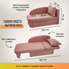 Мягкий диван правый Тедди розовый в Архангельске - предосмотр 9