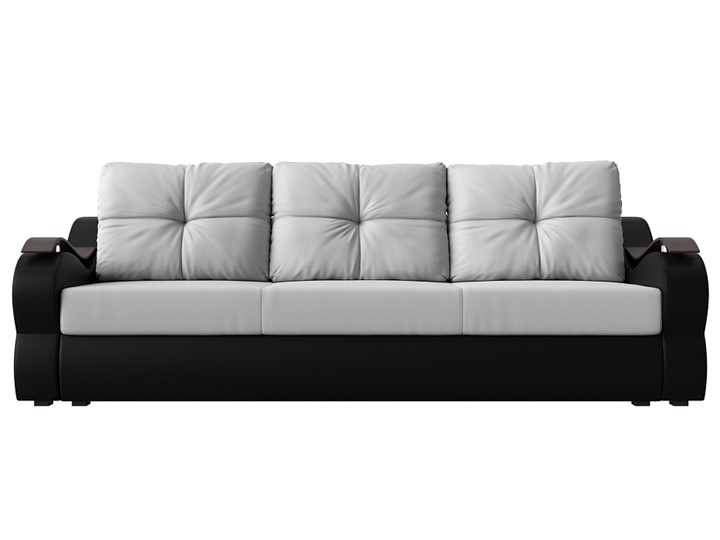 Прямой диван Меркурий еврокнижка, Белый/черный (экокожа) в Архангельске - изображение 1
