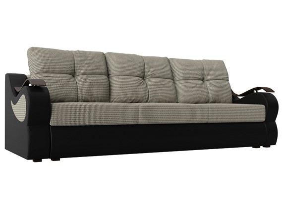 Прямой диван Меркурий еврокнижка, Корфу 02 (рогожка)/черный (экокожа) в Архангельске - изображение