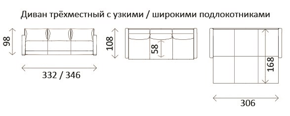 Большой диван Тридэ БД, узкий подлокотник в Архангельске - изображение 3