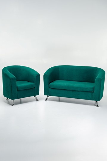Комплект мебели Брамс  цвет изумрудный диван 2Д + кресло в Архангельске - изображение 4
