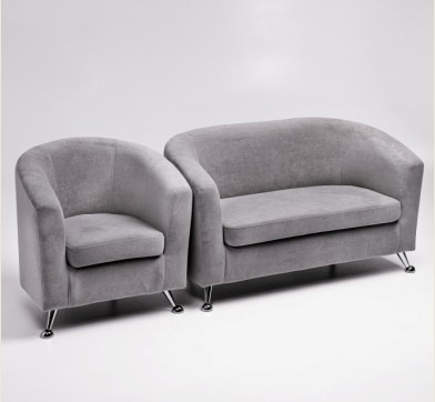 Комплект мебели Брамс  цвет серый диван 2Д + кресло в Архангельске - изображение