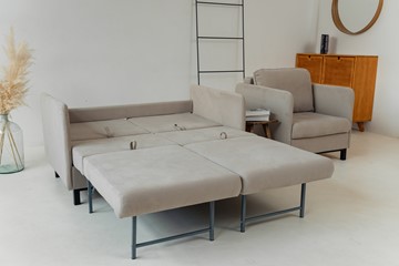 Комплект мебели диван + кресло-кровать Бэст бежевый в Архангельске - предосмотр 5