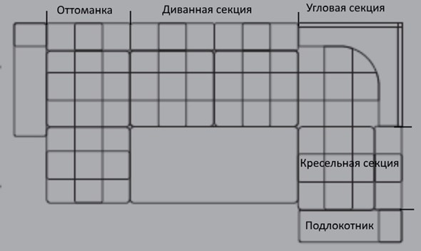 Диванная секция 3-х местная Жемчуг 2 ПДУ в Архангельске - изображение