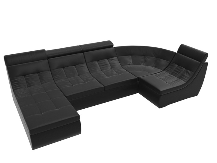 Модульный раскладной диван Холидей люкс, Черный (экокожа) в Архангельске - изображение 5