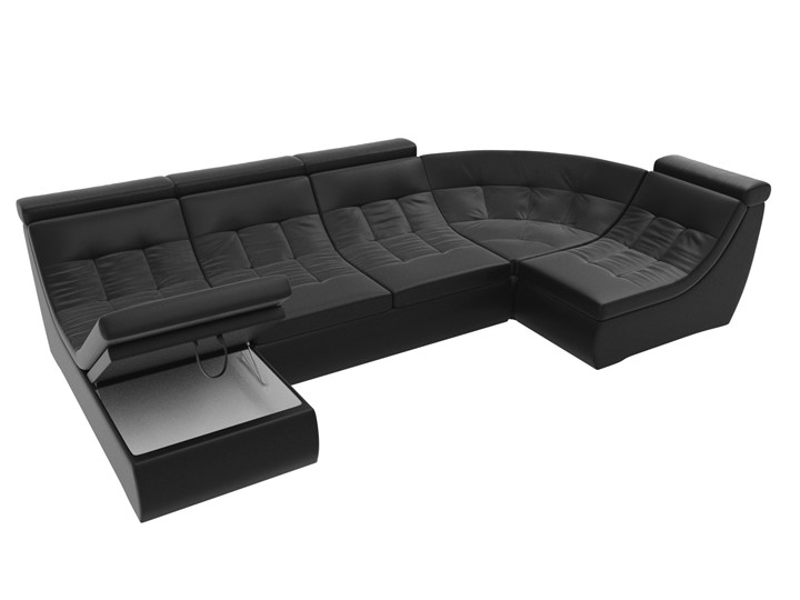 Модульный раскладной диван Холидей люкс, Черный (экокожа) в Архангельске - изображение 6
