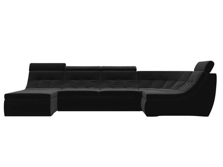 Модульный П-образный диван Холидей люкс, Черный (микровельвет) в Архангельске - изображение 3