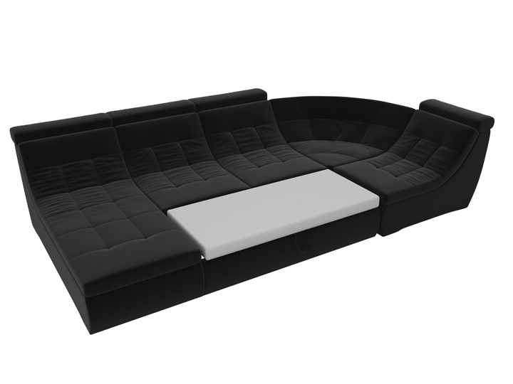 Модульный П-образный диван Холидей люкс, Черный (микровельвет) в Архангельске - изображение 7