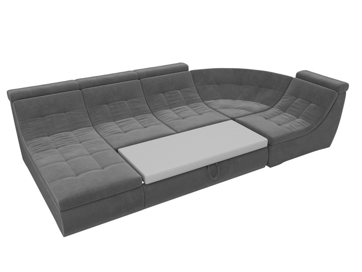 Модульный П-образный диван Холидей люкс, Серый (велюр) в Архангельске - изображение 7