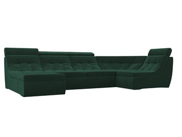 Модульный раскладной диван Холидей люкс, Зеленый (велюр) в Архангельске