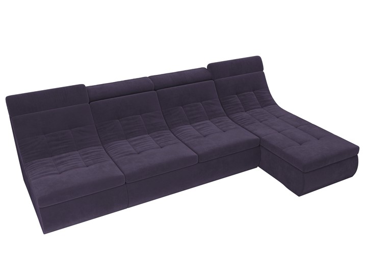 Большой модульный диван Холидей люкс, Фиолетовый (велюр) в Архангельске - изображение 6