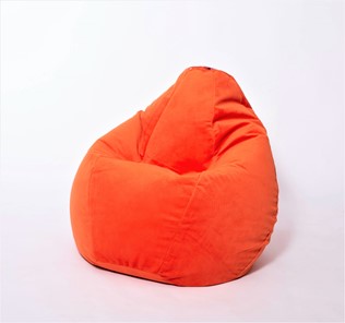 Кресло-мешок Груша большое, велюр однотон, оранжевое в Архангельске