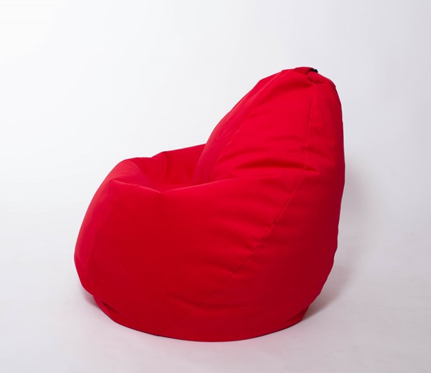 Кресло-мешок Груша среднее, велюр однотон, красное в Архангельске - изображение 1
