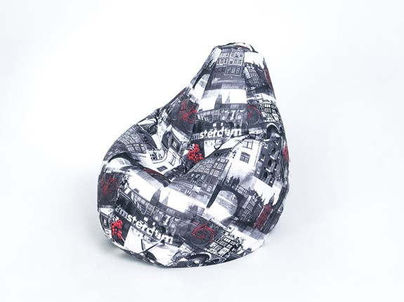 Кресло-мешок Груша малое, велюр принт, амстердам в Архангельске - изображение