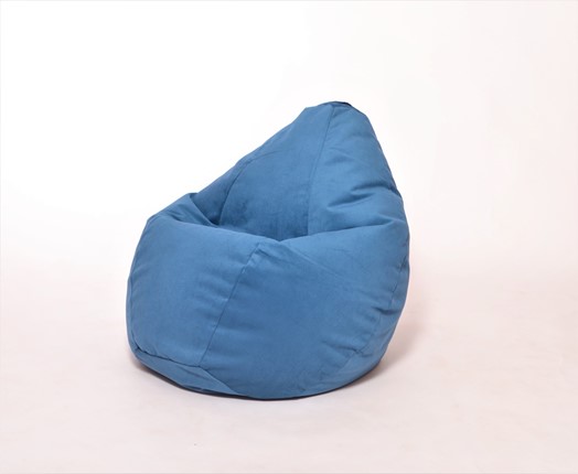 Кресло-мешок Груша большое, велюр однотон, синее в Архангельске - изображение