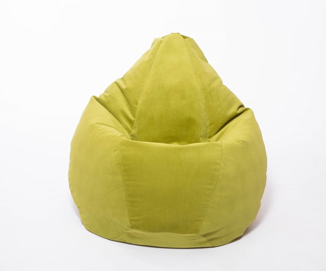 Кресло-мешок Груша малое, велюр однотон, травянное в Архангельске - изображение 1