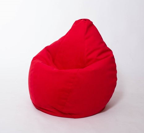Кресло-мешок Груша большое, велюр однотон, красное в Архангельске - изображение