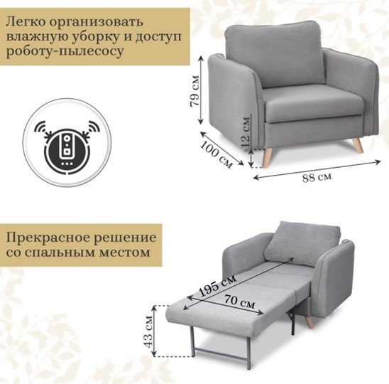 Кресло Бертон серый в Архангельске - изображение 2