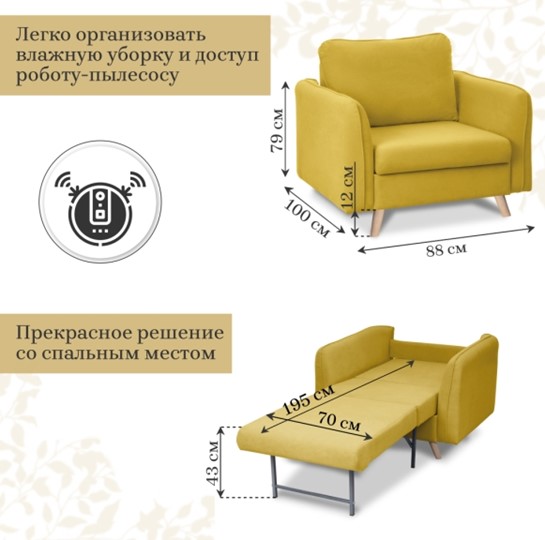 Кресло Бертон желтый в Архангельске - изображение 1