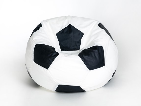 Кресло-мешок Мяч малый, бело-черный в Архангельске - изображение