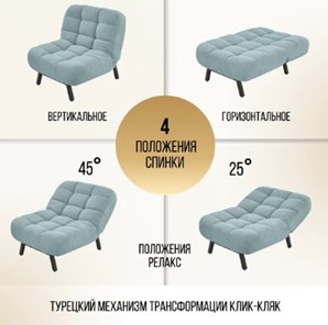 Кресло для сна Абри опора металл (мята-голубой) в Архангельске - предосмотр 12