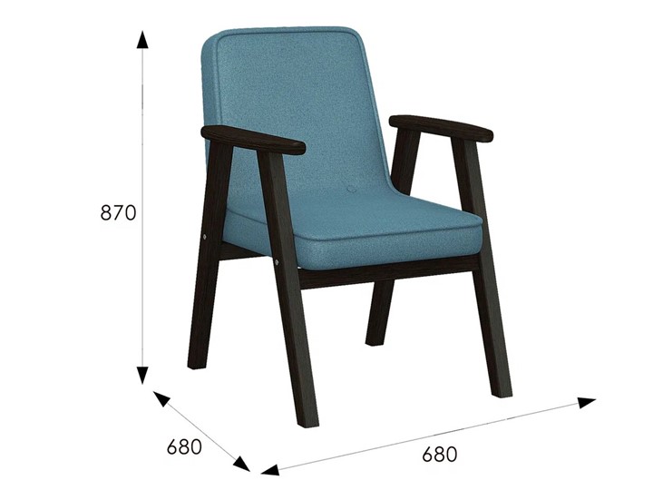 Кресло Ретро ткань голубой, каркас венге в Архангельске - изображение 6