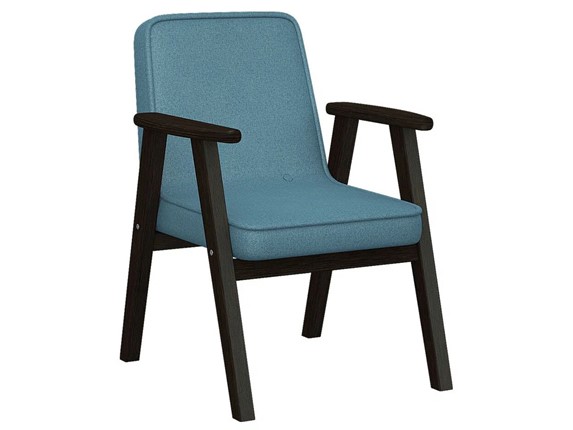 Кресло Ретро ткань голубой, каркас венге в Архангельске - изображение
