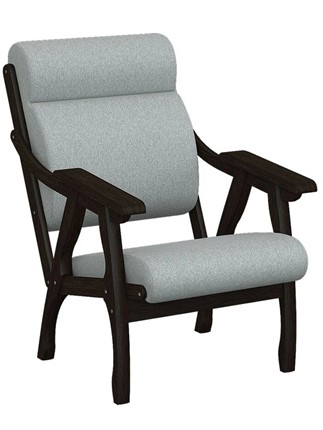 Кресло мягкое Вега 10 ткань серый, каркас венге в Архангельске - изображение