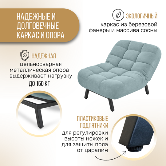 Кресло для сна Абри опора металл (мята-голубой) в Архангельске - изображение 4