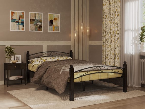 Кровать двуспальная Гарда 15, 160х200, черная в Архангельске - изображение
