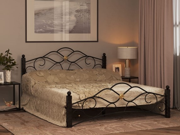 Кровать спальная Гарда 3, 160х200, черная в Архангельске - изображение