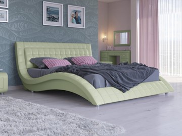 Кровать в спальню Атлантико 160x200, Экокожа (Зеленое яблоко) в Архангельске