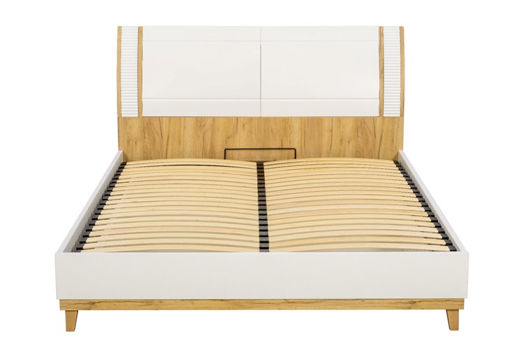 Спальная кровать Бари 1600 с подъёмным механизмом Дуб Золотой/Белый ЛД 698.220 в Архангельске - изображение 9