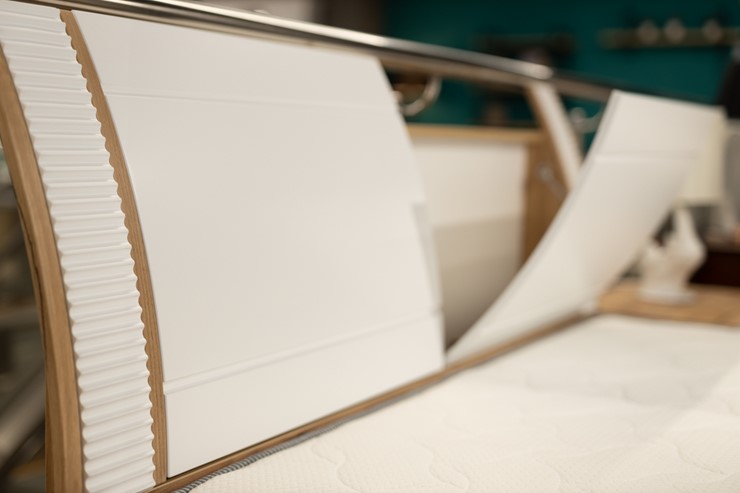 Спальная кровать Бари 1600 с подъёмным механизмом Дуб Золотой/Белый ЛД 698.220 в Архангельске - изображение 13