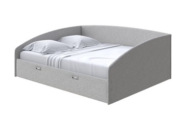 Кровать спальная Bono 160х200, Искусственная шерсть (Лама Светло-серый) в Архангельске