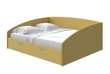 Спальная кровать Bono 160х200, Рогожка (Firmino Канареечный) в Архангельске