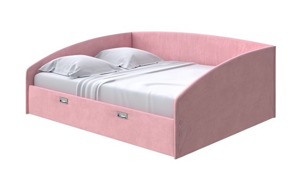 Кровать в спальню Bono 160х200, Велюр (Casa Жемчужно-розовый) в Архангельске - изображение
