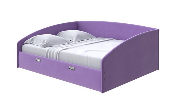 Кровать 2-спальная Bono 160х200, Велюр (Forest 741 Светло-фиолетовый) в Архангельске - изображение