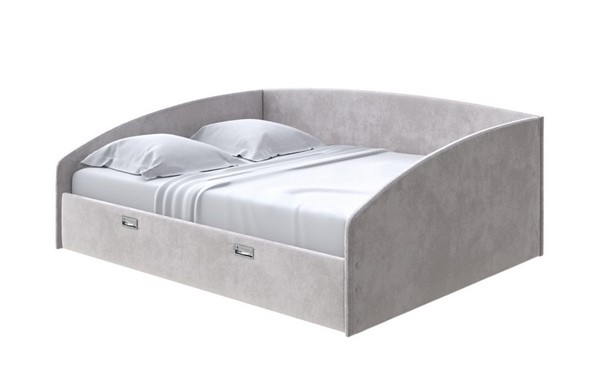 Кровать в спальню Bono 160х200, Велюр (Лофти Серый) в Архангельске - изображение
