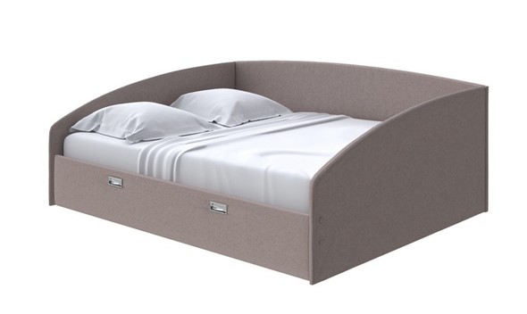 Кровать в спальню Bono 160х200, Велюр (Scandi Cotton 24 Капучино) в Архангельске - изображение