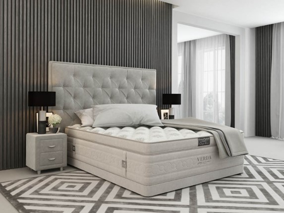 Кровать в спальню Classic Compact/Basement 180х200, Флок (Велсофт Серый) в Архангельске - изображение