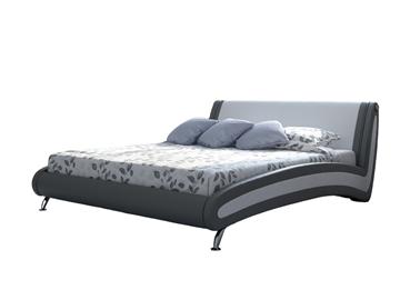 Кровать спальная Corso-2 140х200, Экокожа (Серый с белым) в Архангельске