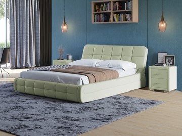 Спальная кровать Corso-6 200х200, Экокожа (Зеленое яблоко) в Архангельске - предосмотр
