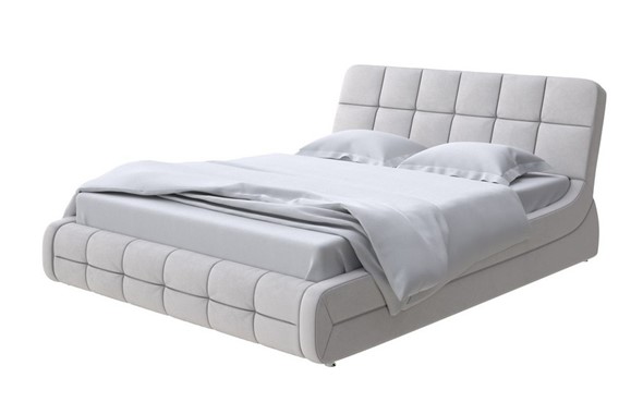 Спальная кровать Corso-6 200х200, Велюр (Ultra Серый камень) в Архангельске - изображение