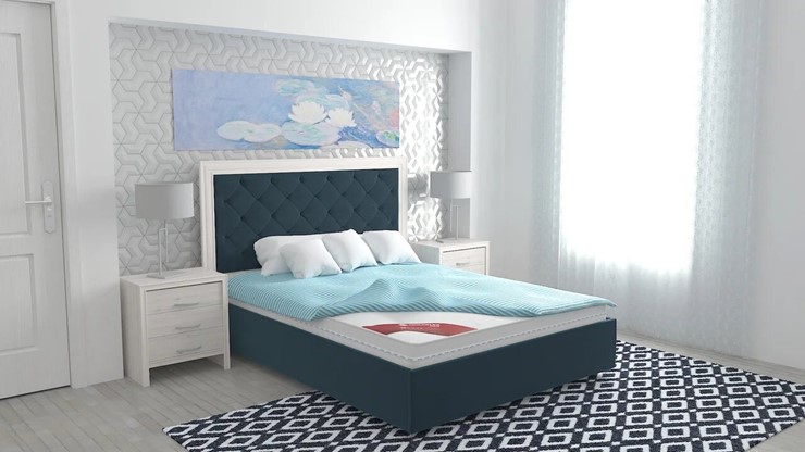 Кровать в спальню Манхэттен 180х200 (с основанием), с высотой спинки - 140 см в Архангельске - изображение 4