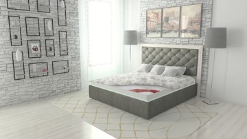 Кровать в спальню Манхэттен 180х200 (с основанием), с высотой спинки - 140 см в Архангельске - предосмотр 1